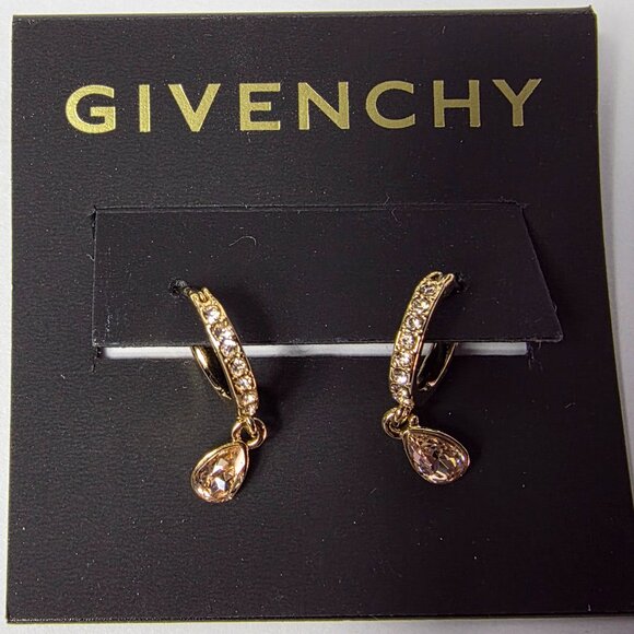Givenchy Topaz Dangle Teardrop Earrings with CZ accents - Picture 1 of 6
